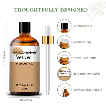 Paquete OEM Custom Best Price Natural Vetiver Oil Essential Vetiver Aceite