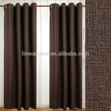 100% polyester linen like hotel blackout curtain