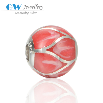 Attractive Red Glow Charm Bead European Style Bead 925 Silver Mental Beads AMLD001A