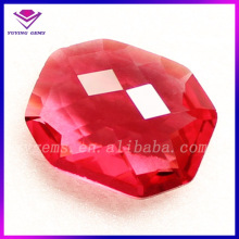 Imitation Ruby Gem Octagon Shape Red Faceted Decorative Glass Stone