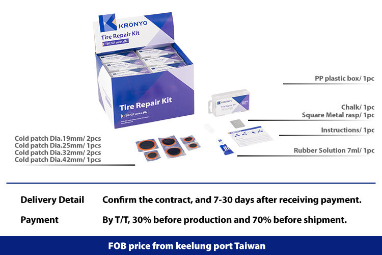 Trasportare il kit di riparazione del pneumatico per patch di pneumatici per pneumatici in scatola