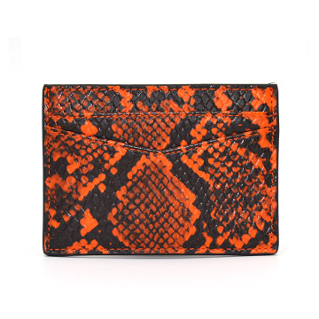 Exotic Real Python Skin Leather Credit Card Holder