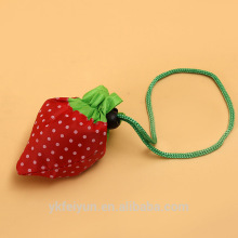 Strawberry folded polyester shopping bag