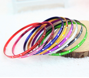 Drop Engraved Metal Aluminum Bangles Cheap Bangles For Girls