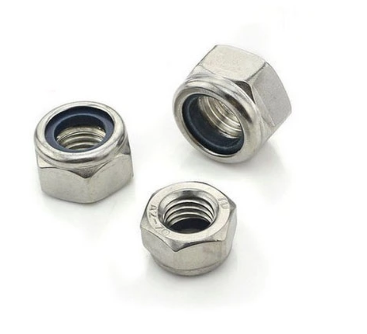 Blue White Zink Nylon Insert Locknuts