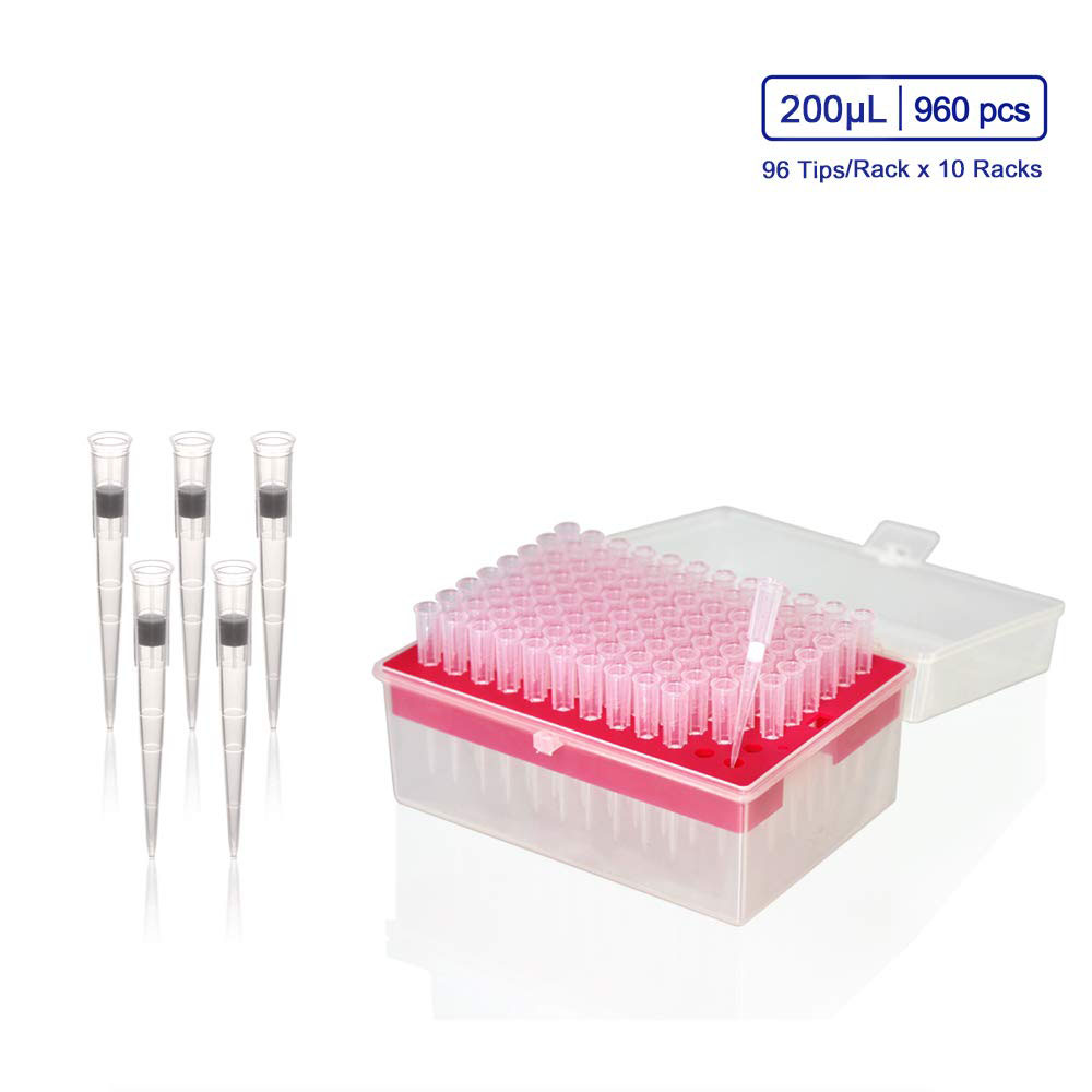 laboratory disposable sterile universal micro filter pipette tips 10ul 200ul 1000ul long with rack box