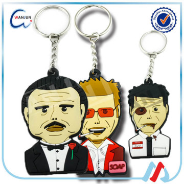 funky cartoon character pvc soft keychains