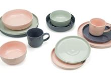 Color glaze stoneware dinner set - multi