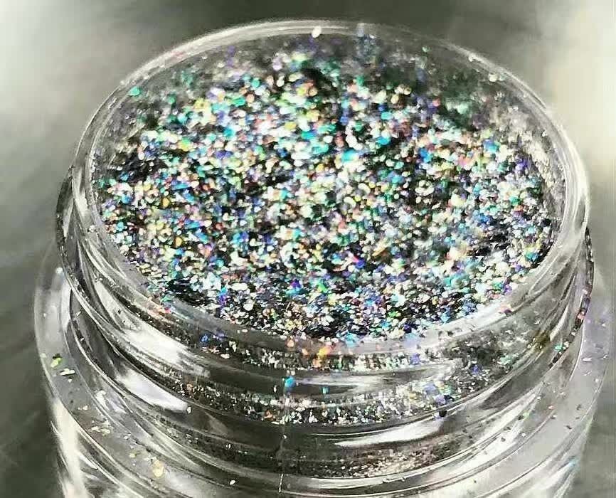 free samples! rainbow effect holo powder holographic pigment   for nails arts,nail polish,paints, printings, etc.