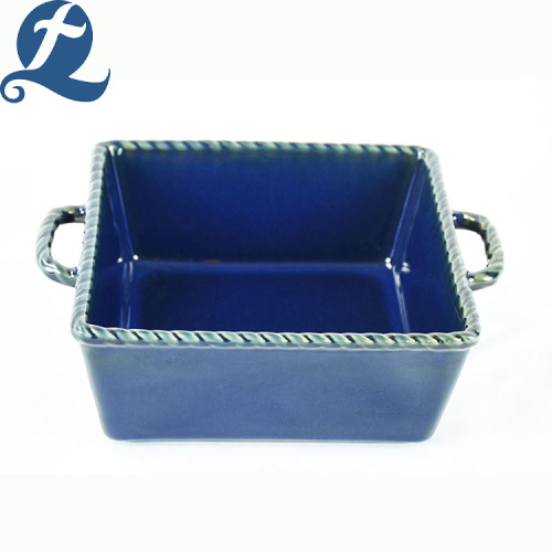 Bakeware in ceramica binaurale stampato vendita calda