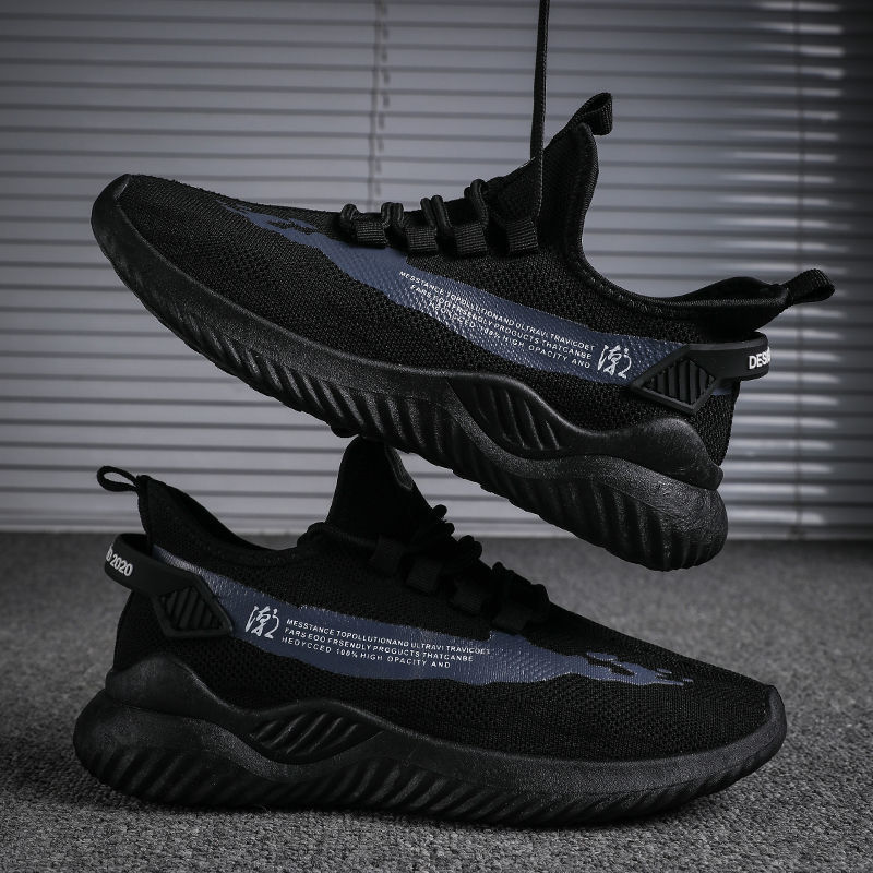 2021autumn Men's Shoes Korean Fashion Sports And Leisure Running Trendy Shoes Spring Fly Woven Mesh