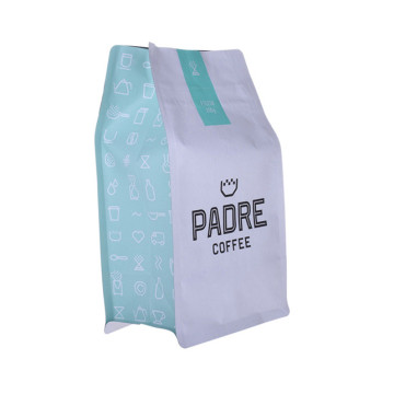 Bolsa de café de plástico con cremallera de bolsillo y válvula