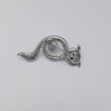 Freshwater Pearl Cubic Zirconia Brooch with Owl Shaped