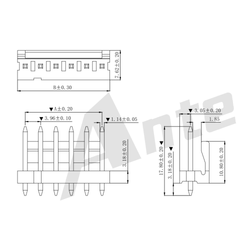 3.96 मिमी IDC 180 ° वेफर कनेक्टर श्रृंखला AW3963V-NP.PDF