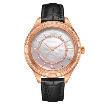 Fashion Quartz Pearl Watch With Leather For Women