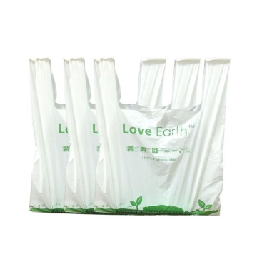 Corn starch made biodegradable plastic carry shopping bags