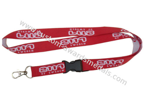 Single Side Woven Lanyard, Name Badge Promotional Lanyards With Metal Hook