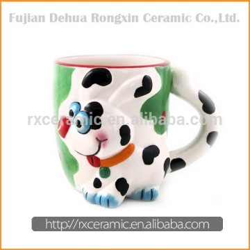 Hand-Painted Cartoon Curious Ceramic Dog Cup