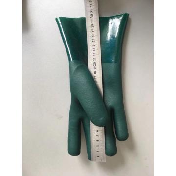 Cotone sabbioso verde rivestito con guanti da pesca