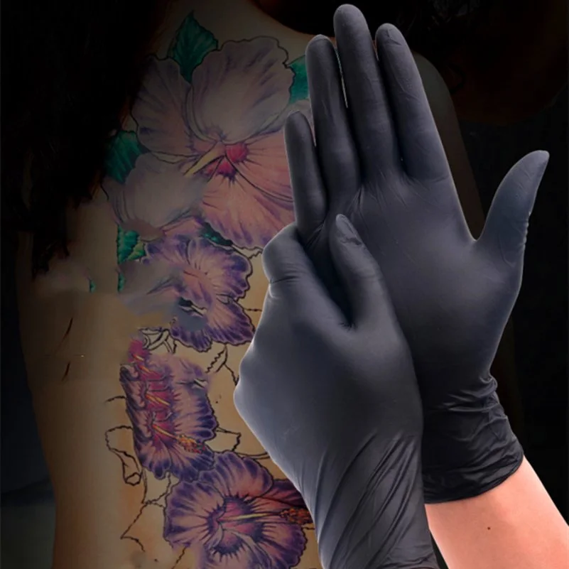 Black Disposable Gloves Powder Free Nitrile Gloves for Tattoo Artists