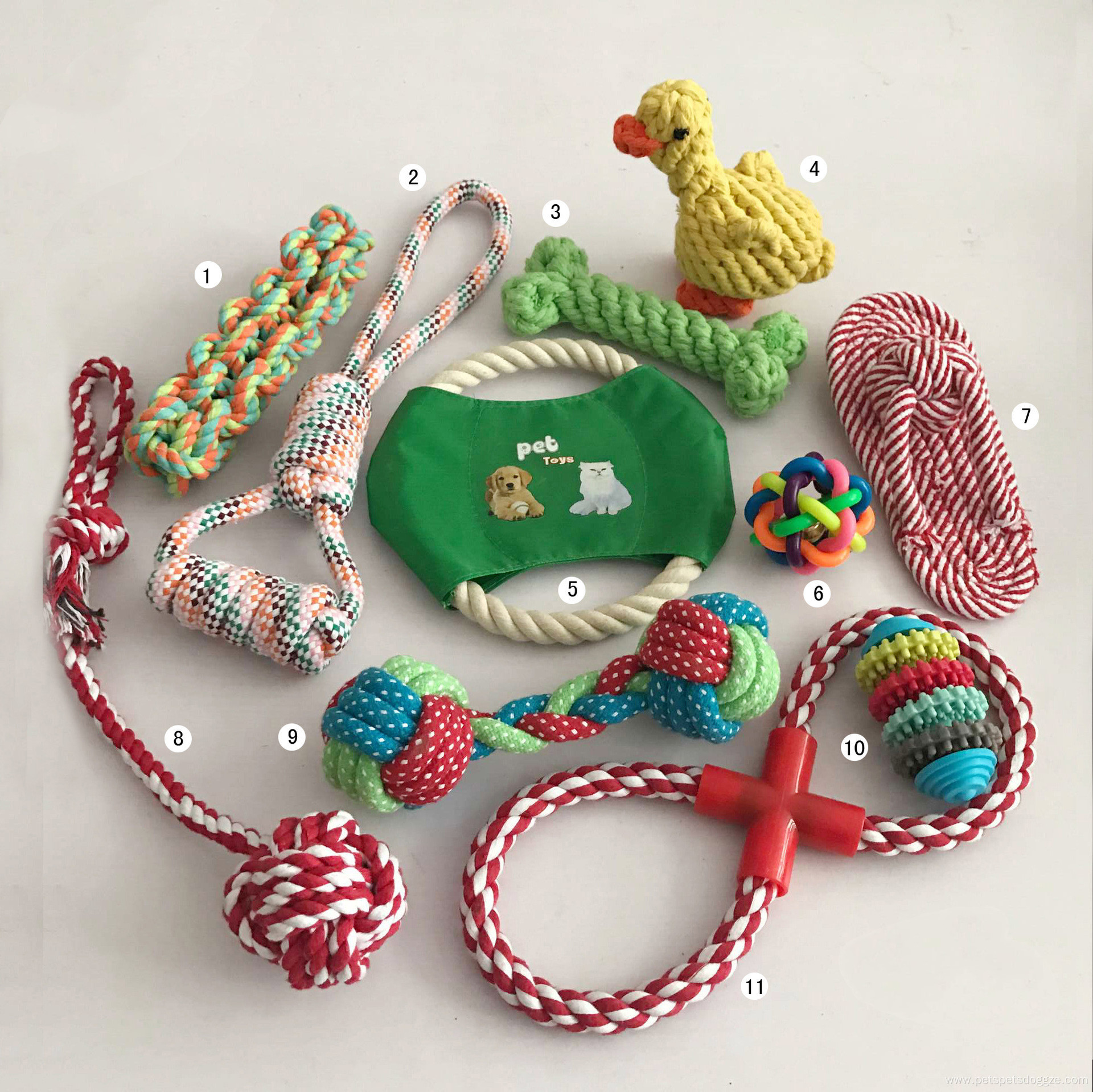 Cotton Fabric Toy Set Chew Dog Toy Set