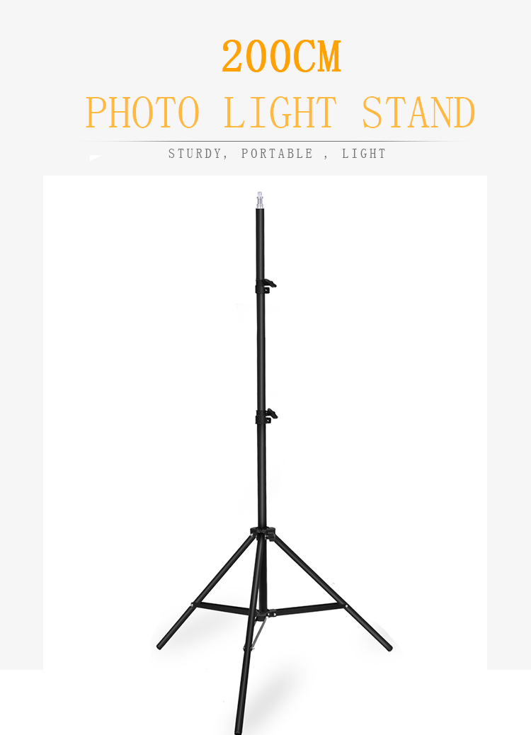 Soporte de luz de 2M para fotografía Soporte de iluminación de trípode de video fotográfico portátil para Softbox, Speedlight, Flash, Paraguas