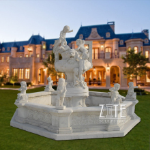 Classic Design White Marble outdoor cherub fountains