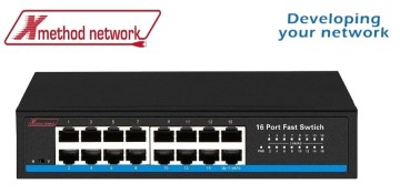 16-port plug and play Fast Ethernet Switch
