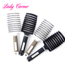 Styling Curved Vent Detangle Salon Hair Brush Boar Bristle Hair Comb