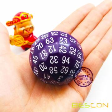 Bescon Polyhedral Dice 100 Sides Dice, D100 sterben, 100 Sided Cube, D100 Game Dice, 100-Sided Cube von Lila Farbe