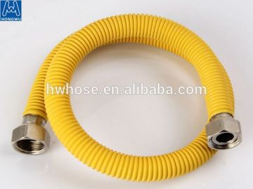 Yellow pvc stainless steel flexible corrugated gas pipe