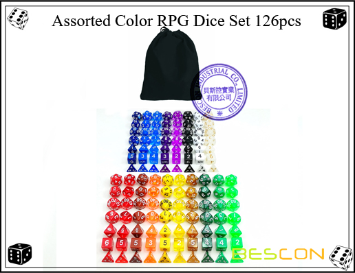 Assorted Color RPG Dice Set 126pcs-5 Assorted Color RPG Dice Set 126pcs-5