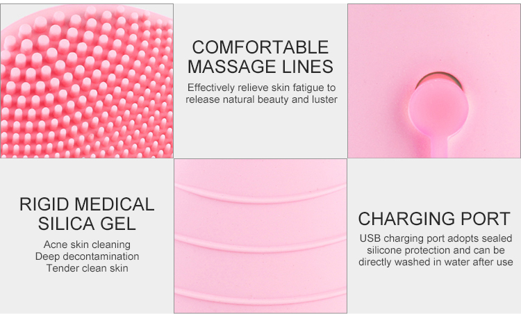 cleansing brush deep ultrasonic cleansing brush USB charging electric facial cleansing brush silicone rotating