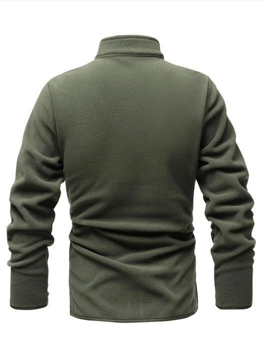 2021 Oversized Winter Men's Jacket Slim Double-Sided Velvet Tactical Sweater Casual Collar Zipper Solid Color Coat