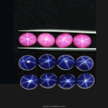Wholesale Lab Grown Blue Sapphire Lindy Star Oval Shape Cabochon Opaque Star Sapphire for Jewelry