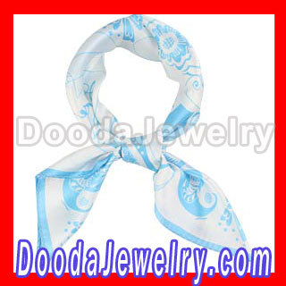 White Silk Scarf Motorcycle Printed Floral Small Square Silk Scarves Wholesale?