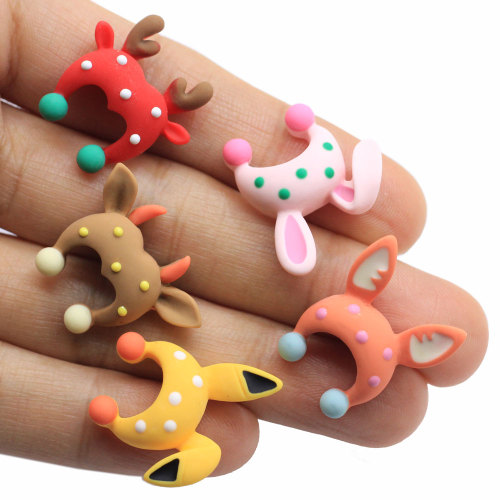 Kawaii Animal Ear Baby Hat Resin Craft  Flatback Kawaii Cabochons for Phone Case Decorations