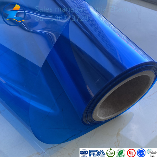 High quality blue color PVC translucent film