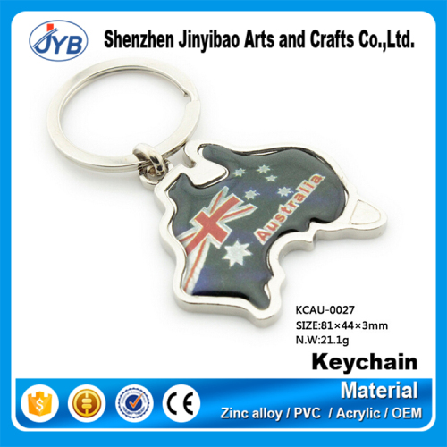custom metal tourism souvenir keychain Australian map shape keyring