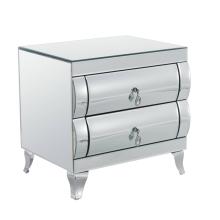 2 drawer mirrored cabinet nightstand
