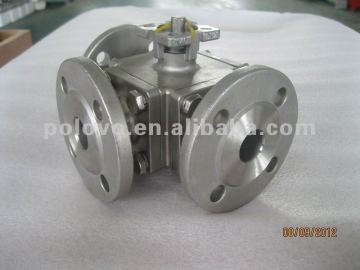 Stainless steel ball vavle 3 way motorized flange type