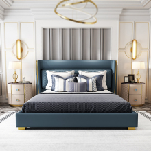 OEM leather luxury queen size bed with storage