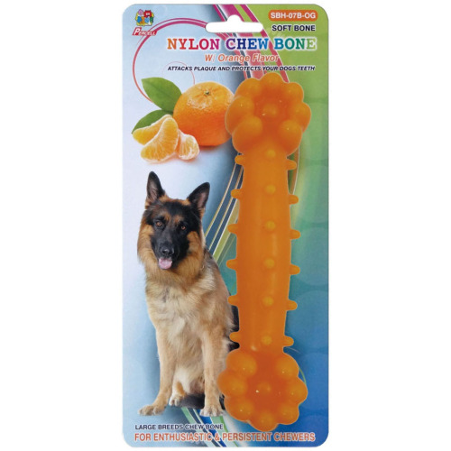 Percell 7.5" Nylon Dog Chew Bone Orange Scent