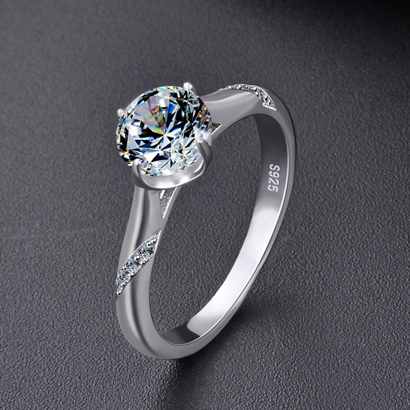 silver jewelry 925 sterling wedding engagement ring women,cubic zirconia stone 925 sterling silver jewelry