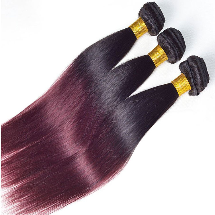8 A Brazilian Hair Extension Colored Ombre Straight Hair Bundles, Silky Straight Wave Hair Bundle Vendors