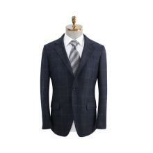 Top fabric latest men suit design bespoke Plaid Slim fit business suit