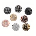 8mm Silver Plated Round Rondelle Crystal Rhinestone Spacer Beads for Jewellery DIY Making