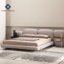 Luxury King Size Bed Frame with Elegant Headboard, Nightstand, and Drawer Sets