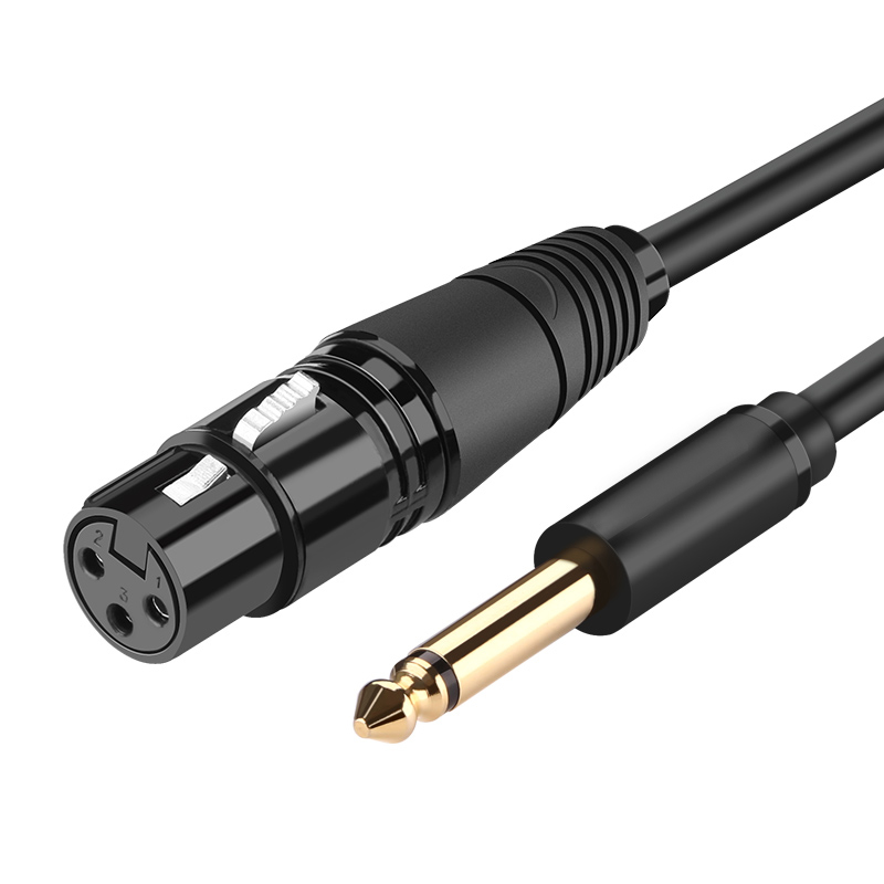 Gold Plated 6.35mm TRS Audio Jack to XLR DMX Cable