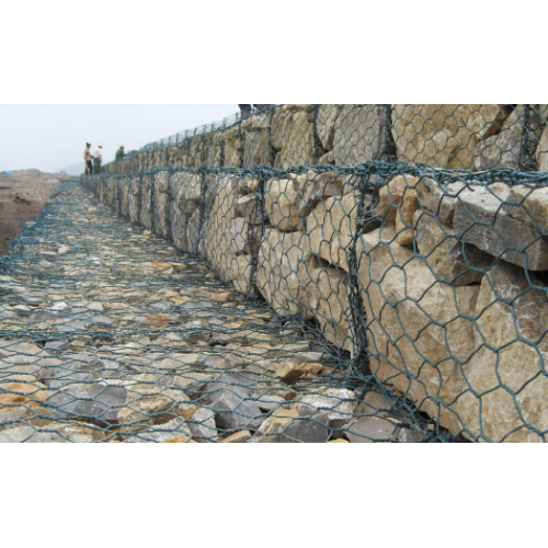 PVC سداسي Gabion شبكة المنسوجة غابيون الحجر قفص صندوق